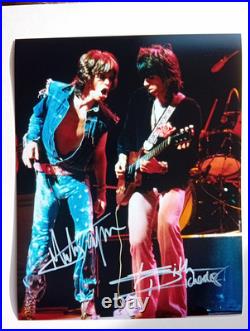 MIKE JAGGER KEITH RICHARDS ROLLING STONES Genuine signed 10X8 PHOTO GLIMMER TWIN