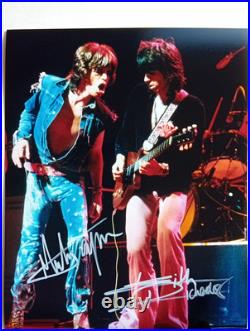 MIKE JAGGER KEITH RICHARDS ROLLING STONES Genuine signed 10X8 PHOTO GLIMMER TWIN