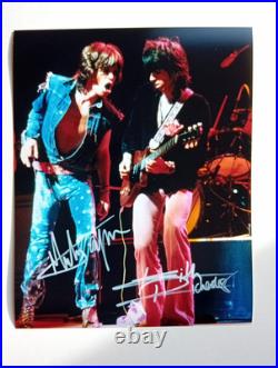 MIKE JAGGER KEITH RICHARDS ROLLING STONES Genuine signed 10X8 PHOTO GLIMMER TWIN