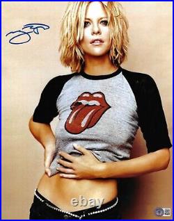 Meg Ryan Signed 11x14 Photo Sexy Rolling Stone Shirt BAS Beckett Witnessed