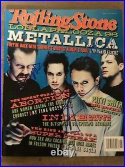 Metallica Hetfield Ulrich All 4 Signed Autographed 6/96 Rolling Stone BAS LOA