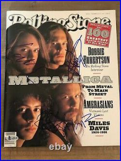 Metallica (all 4) Autographed Signed Rolling Stone 11/14/93 Certified BAS LOA