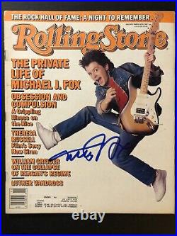 Michael J Fox Signed/Autographed 1987 Rolling Stone Magazine BAS