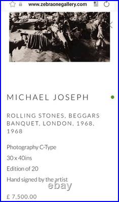 Michael Joseph Beggars Banquet Rolling Stones Signed Photo London 1968 No 22/250