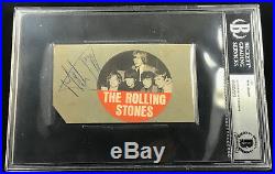 Mick Jagger 1964 Rolling Stones Vintage Autographed Signed Cut Beckett Bas