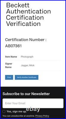 Mick Jagger Authentic Signed 8x10 Photo With Beckett BAS COA The Rolling Stones