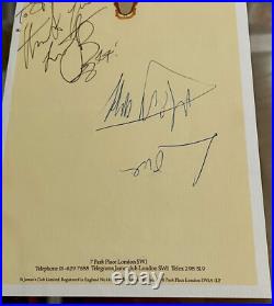 Mick Jagger Autograph with Charlie Watts (PSA) Rolling Stones St James Club London