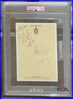 Mick Jagger Autograph with Charlie Watts (PSA) Rolling Stones St James Club London