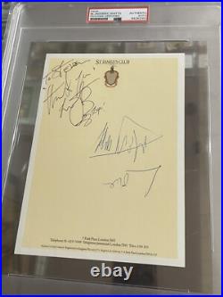 Mick Jagger Autograph with Charlie Watts (PSA) Rolling Stones St James Club London