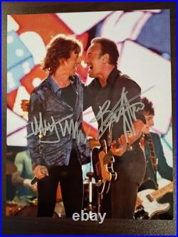 Mick Jagger / Bruce Springsteen Signed 8x10 COA WithMatching Numbered Sticker