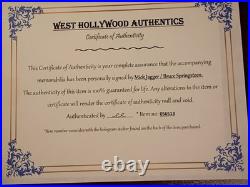 Mick Jagger / Bruce Springsteen Signed 8x10 COA WithMatching Numbered Sticker