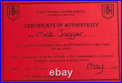 Mick Jagger, Famous Rolling Stones Singer Hand Signed Framed 30x25cm Photo & COA