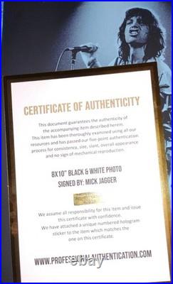 Mick Jagger Hand Signed 8x10 Photo COA Rolling Stones NO US TARIFFS