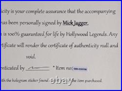 Mick Jagger Hand Signed Photo + COA The Rolling Stones