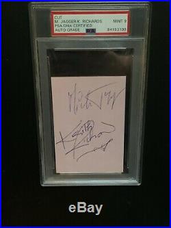 Mick Jagger & Keith Richards Cut Autograph PSA Authentic THE ROLLING STONES
