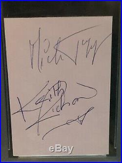Mick Jagger & Keith Richards Cut Autograph PSA Authentic THE ROLLING STONES