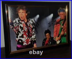 Mick Jagger, Keith Richards Hand Signed With Coa Framed Rolling Stones 8x10