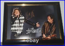 Mick Jagger, Keith Richards- Hand Signed With Coa Framed Rolling Stones 8x10