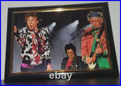 Mick Jagger, Keith Richards Hand Signed With Coa Framed Rolling Stones 8x10