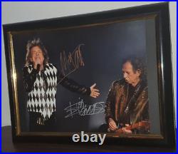 Mick Jagger, Keith Richards- Hand Signed With Coa Framed Rolling Stones 8x10