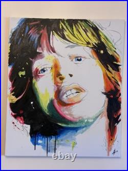 Mick Jagger Keith Richards Rolling Stones Original Acrylic Paintings 19.5×23.5