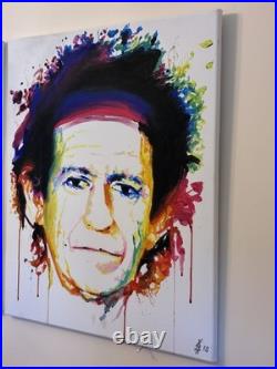 Mick Jagger Keith Richards Rolling Stones Original Acrylic Paintings 19.5×23.5