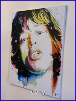 Mick Jagger Keith Richards Rolling Stones Original Acrylic Paintings 19.5×23.5