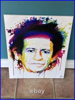 Mick Jagger Keith Richards Rolling Stones Original Acrylic Paintings 19.5×23.5