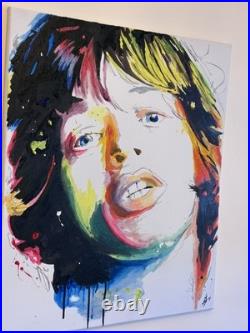 Mick Jagger Keith Richards Rolling Stones Original Acrylic Paintings 19.5×23.5