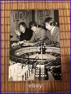 Mick Jagger Keith Richards Watts Rolling Stones autographed photo signed coa