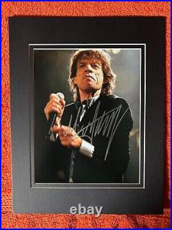 Mick Jagger, Legend! Rolling Stones! Autographed 8x10, matted to 11x14 frame