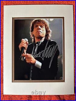 Mick Jagger, Legend! Rolling Stones! Autographed 8x10, matted to 11x14 frame