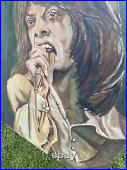 Mick Jagger Original Oil Painting Signed 1974 On Canvas Pop Art rolling Stones