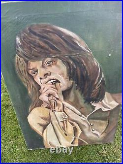 Mick Jagger Original Oil Painting Signed 1974 On Canvas Pop Art rolling Stones