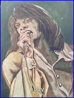 Mick Jagger Original Oil Painting Signed 1974 On Canvas Pop Art rolling Stones