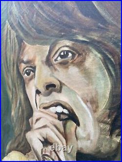 Mick Jagger Original Oil Painting Signed 1974 On Canvas Pop Art rolling Stones