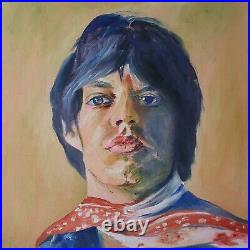 Mick Jagger Original Rock Artwork Oil Painting 24×24