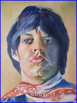 Mick Jagger Original Rock Artwork Oil Painting 24×24