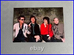 Mick Jagger Richards Wood Watts Rolling Stones autographed signed coa photo 6x8