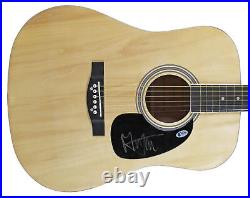 Mick Jagger Rolling Stones Authentic Signed Natural Acoustic Guitar BAS #A05166