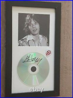 Mick Jagger Rolling Stones Autographed Signed CD Picture 6.5x12 Framed Display
