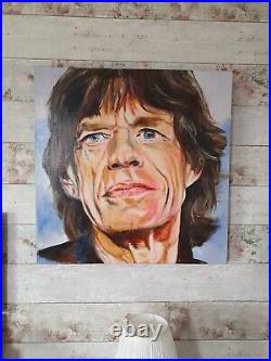 Mick Jagger'Rolling Stones' Original Oil Painting 24×24