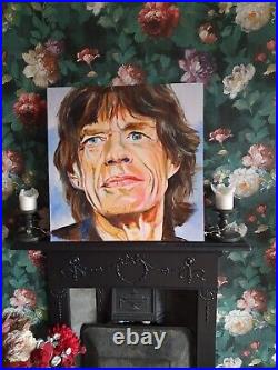 Mick Jagger'Rolling Stones' Original Oil Painting 24×24