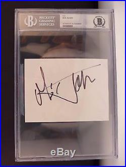Mick Jagger Rolling Stones Signed Autograph 3.75X5 Cut Beckett Certified Slabbed