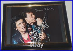 Mick Jagger, Ronnie Wood Hand Signed With Coa Framed Rolling Stones 8x10
