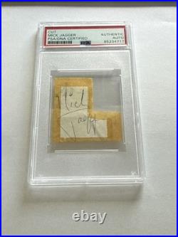 Mick Jagger Signed Cut Rolling Stones PSA Auto Encapsulated