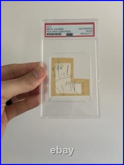Mick Jagger Signed Cut Rolling Stones PSA Auto Encapsulated