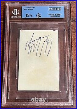 Mick Jagger Signed Cut Vintage 1960's Autograph JSA Beckett The Rolling Stones