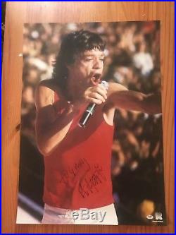Mick Jagger Signed Rolling Stones Autographed Poster Psa Dna Coa Loa Amazing