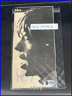 Mick Jagger Signed Small Newspaper Cut Beckett LOA Rolling Stones